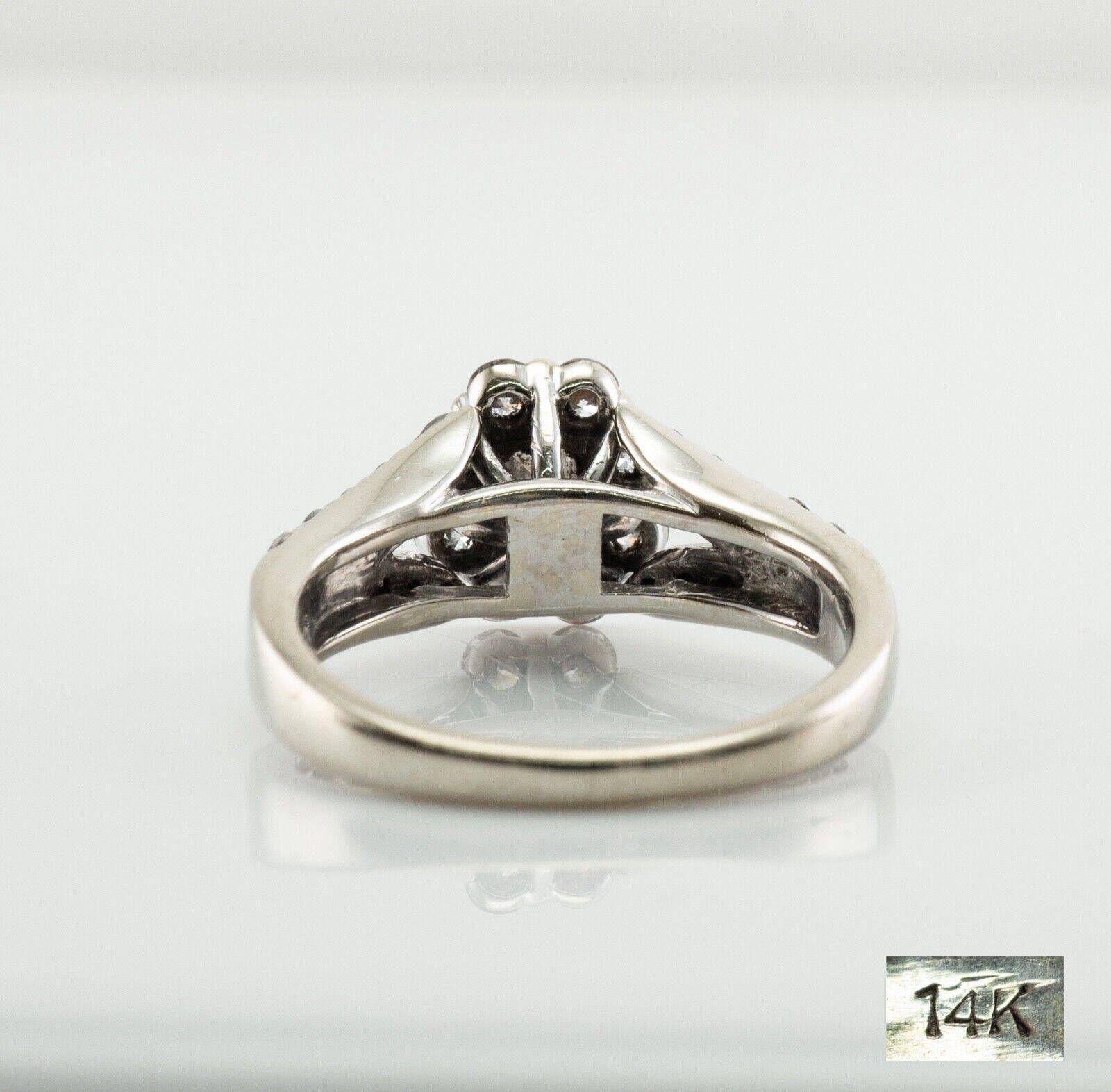 Natural Diamond Ring 14K White Gold Band 1.36 TDW Engagement For Sale 3