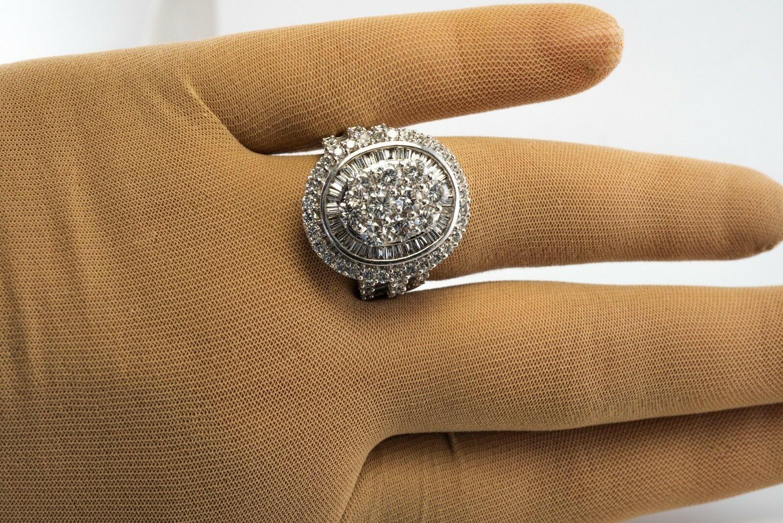 Natural Diamond Ring 14K White Gold Cocktail 2.44 TDW Zai Cluster In Good Condition For Sale In East Brunswick, NJ