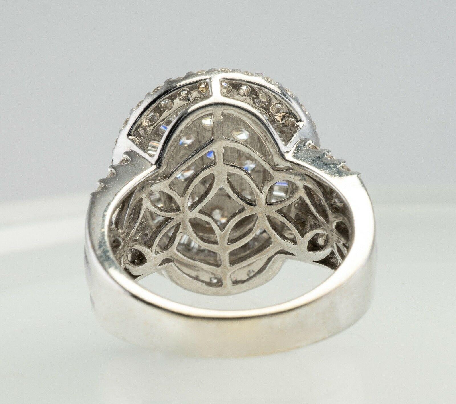 Women's Natural Diamond Ring 14K White Gold Cocktail 2.44 TDW Zai Cluster For Sale