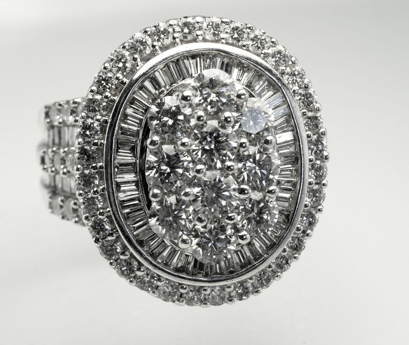 Natural Diamond Ring 14K White Gold Cocktail 2.44 TDW Zai Cluster For Sale 1