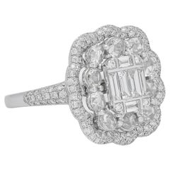 Natürlicher Diamantring 1,80 Karat 18 Karat Weißgold Briolette Diamant Luxusring