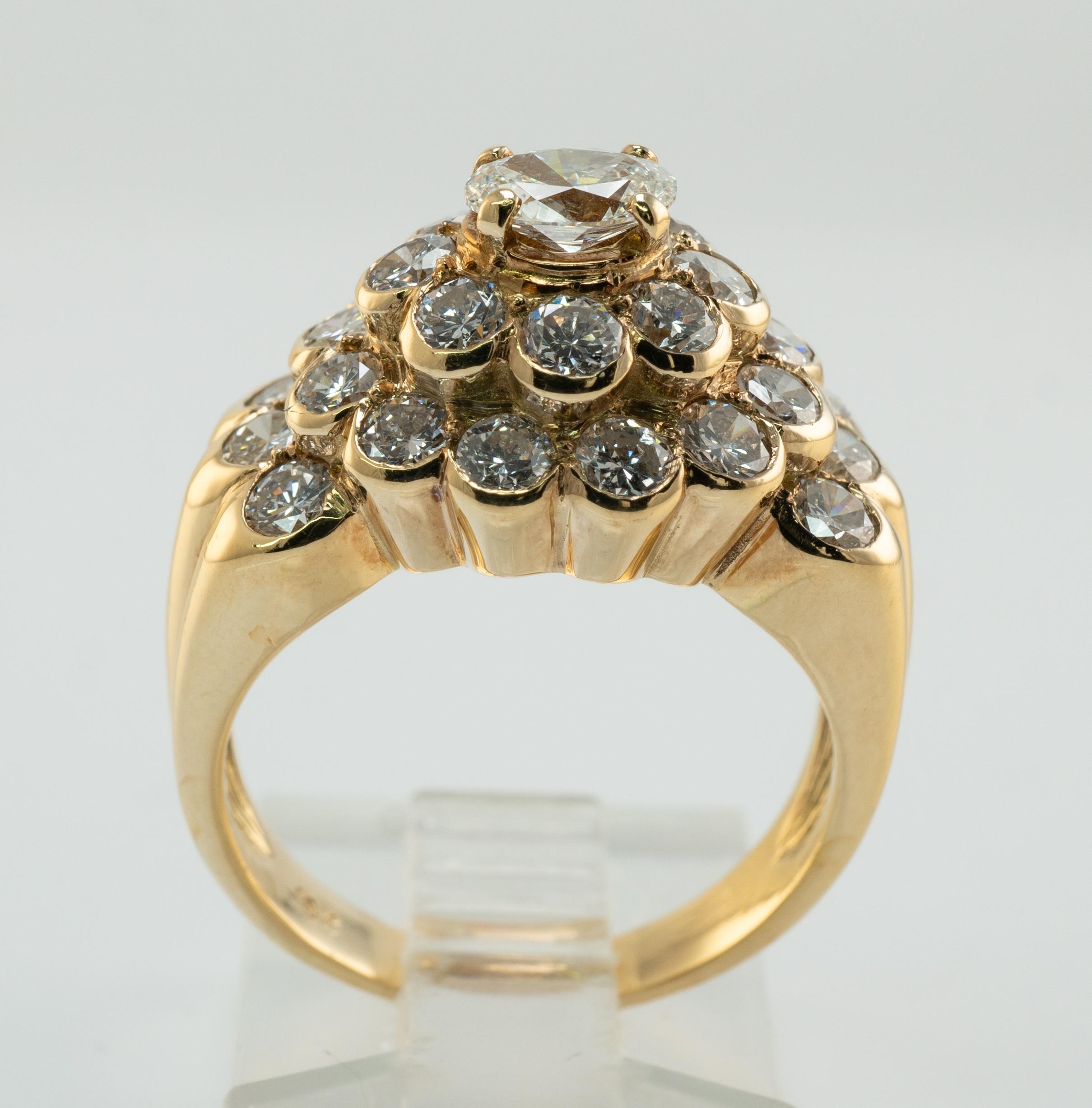 Natural Diamond Ring 18K Gold Band 2.54 TDW Bubble For Sale 5
