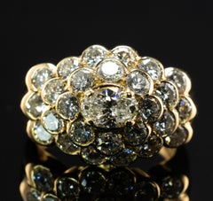 Natural Diamond Ring 18K Gold Band 2.02 TDW Bubble
