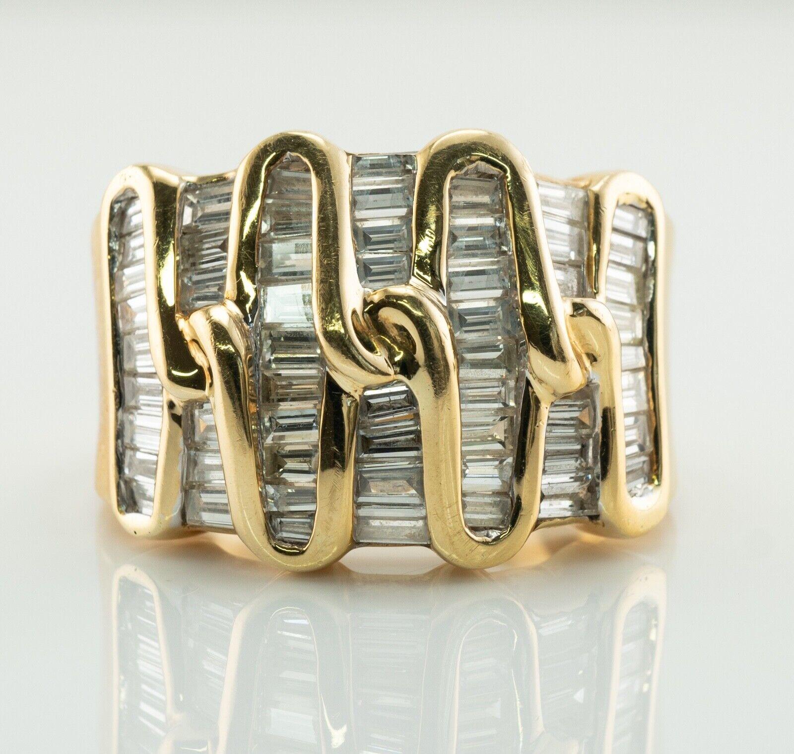 Women's Natural Diamond Ring 18K Gold Cluster Cocktail 1.89 TDW Band Band Estate For Sale