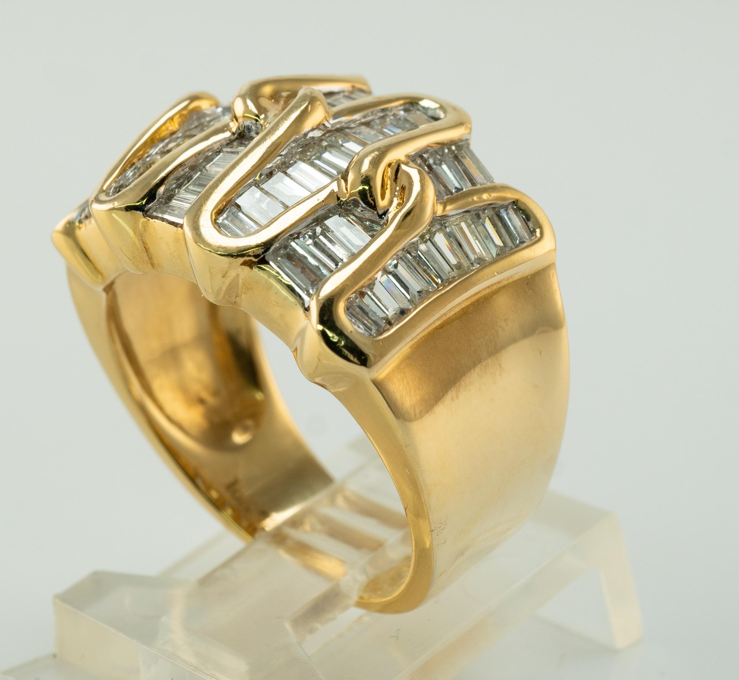 Natural Diamond Ring 18K Gold Cluster Cocktail 1.89 TDW Band Band Estate For Sale 10
