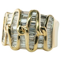 Bague cocktail en or 18 carats avec diamant naturel de 1,89 TDW, ancienne propriété de l'anneau