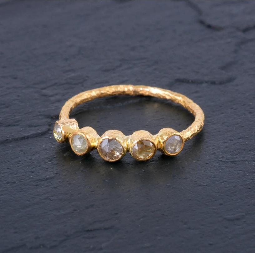 Taille Asscher Natural Diamond Ring 18K gold en vente