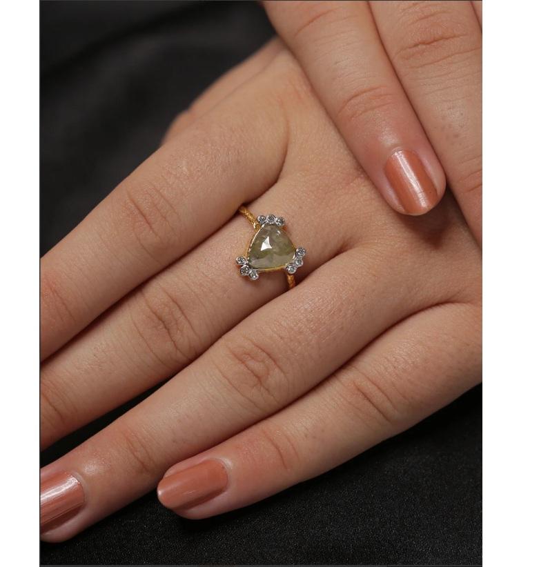 Natural Diamond ring 18K gold Neuf - En vente à jaipur, IN