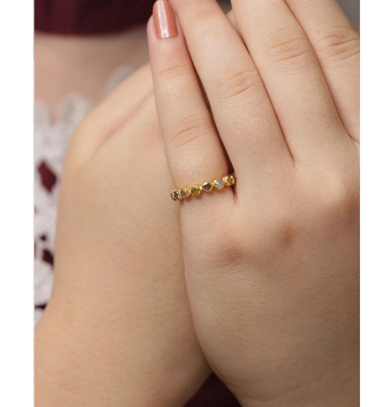 Anello con diamante naturale  Oro 18 carati In condizioni Nuovo in vendita a jaipur, IN