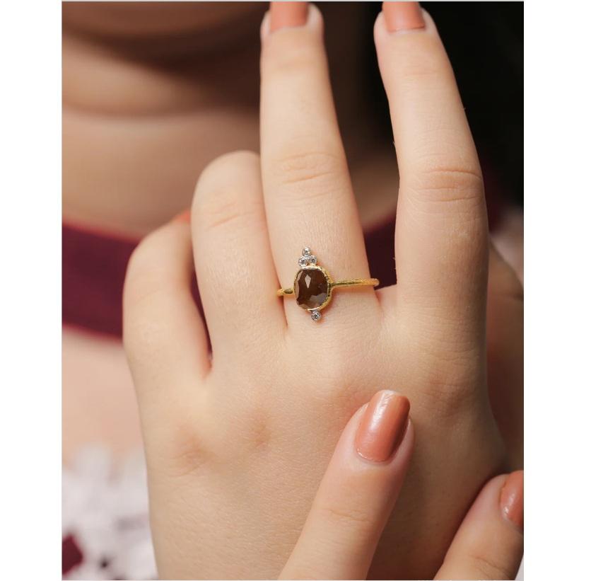 Anello con diamante Nature in oro 18 carati In condizioni Nuovo in vendita a jaipur, IN