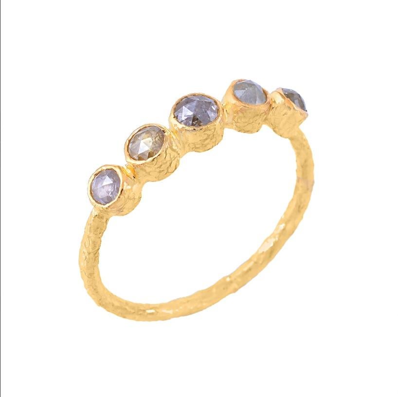 Natural Diamond Ring 18K gold Pour femmes en vente
