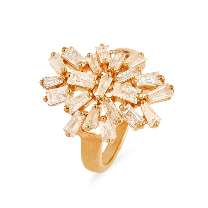 Natürlicher Diamantring 18K Gold Damen im Angebot
