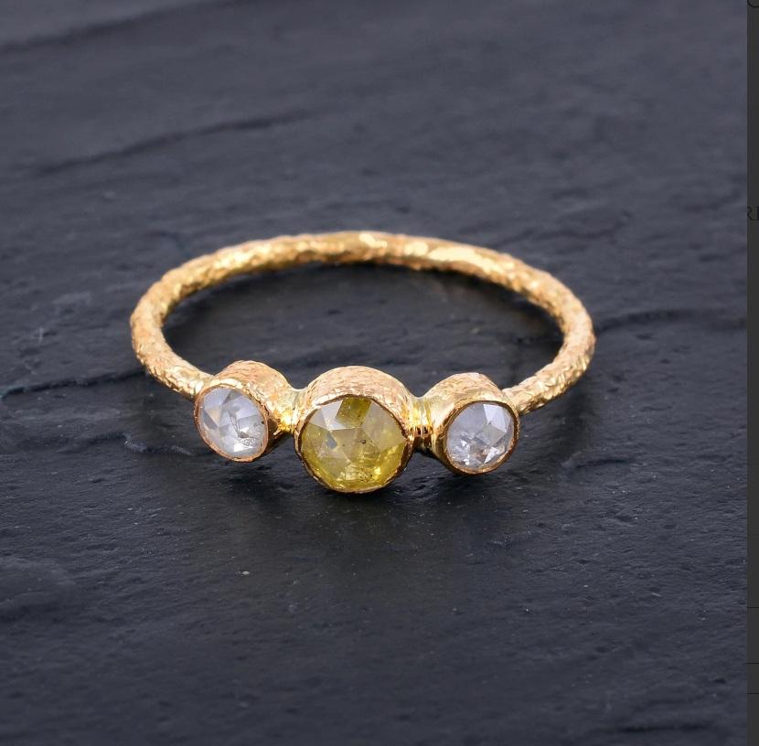 Natural Diamond Ring 18K gold en vente 1