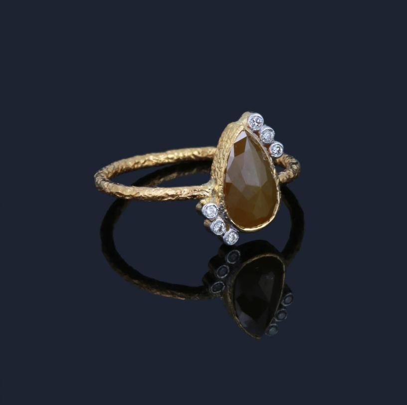 Natural Diamond Ring 18K gold en vente 1