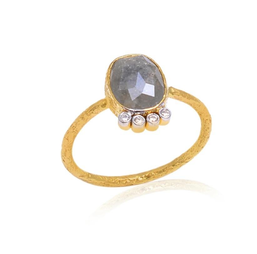 Natural Diamond Ring 18K gold en vente 1