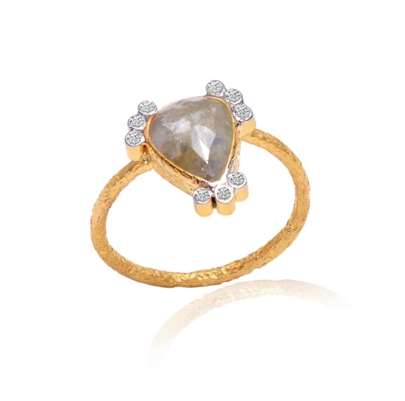 Natural Diamond ring 18K gold en vente 1