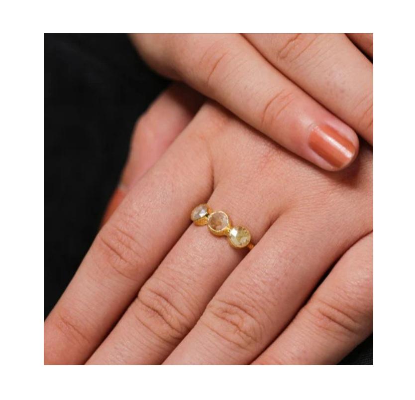 Bague en diamant naturel or 18K en vente 1