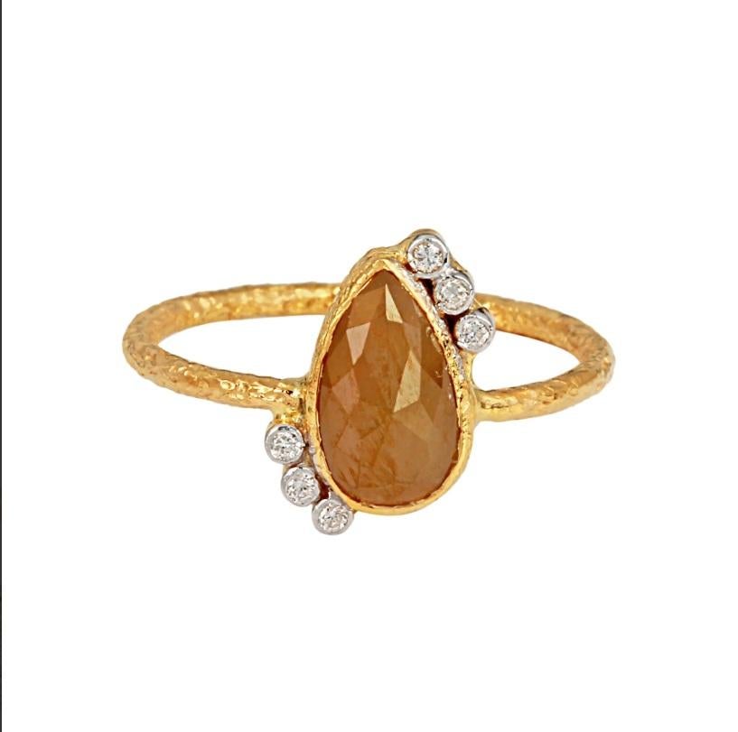Natural Diamond Ring 18K gold en vente 2