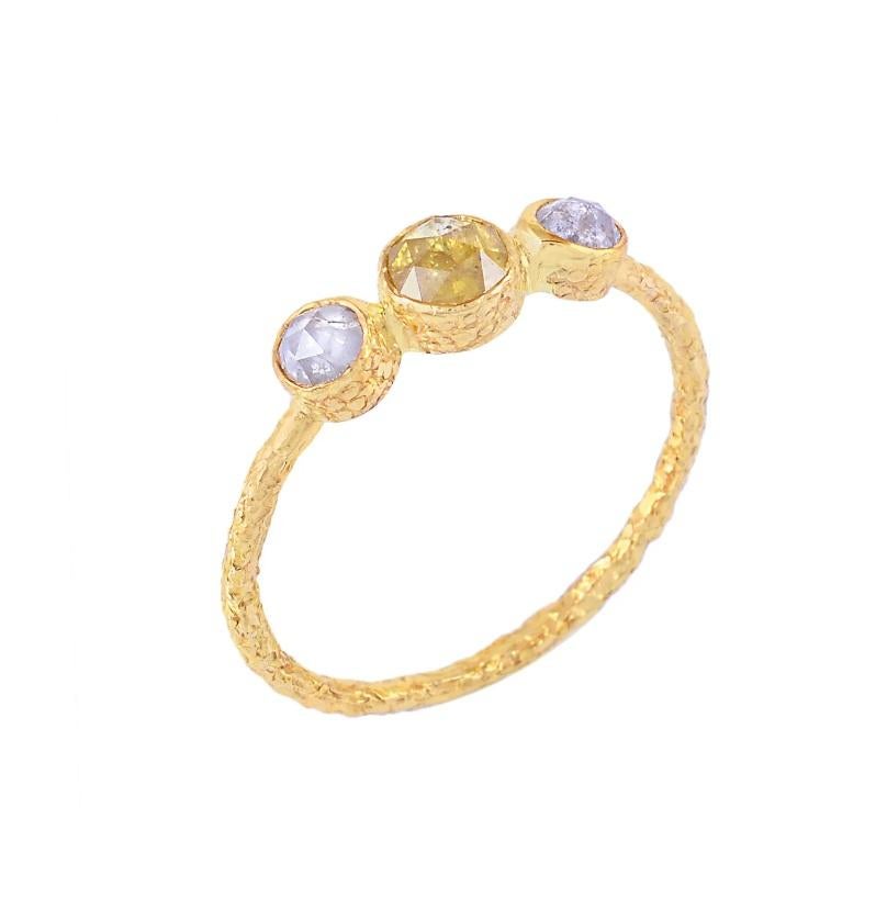 Natural Diamond Ring 18K gold en vente 3