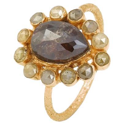 Anello con diamante Nature in oro 18 carati