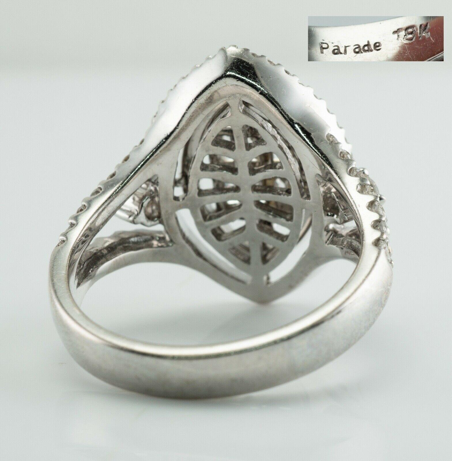 Natural Diamond Ring 18K White Gold 1.87 TDW Cocktail Engagement For Sale 2