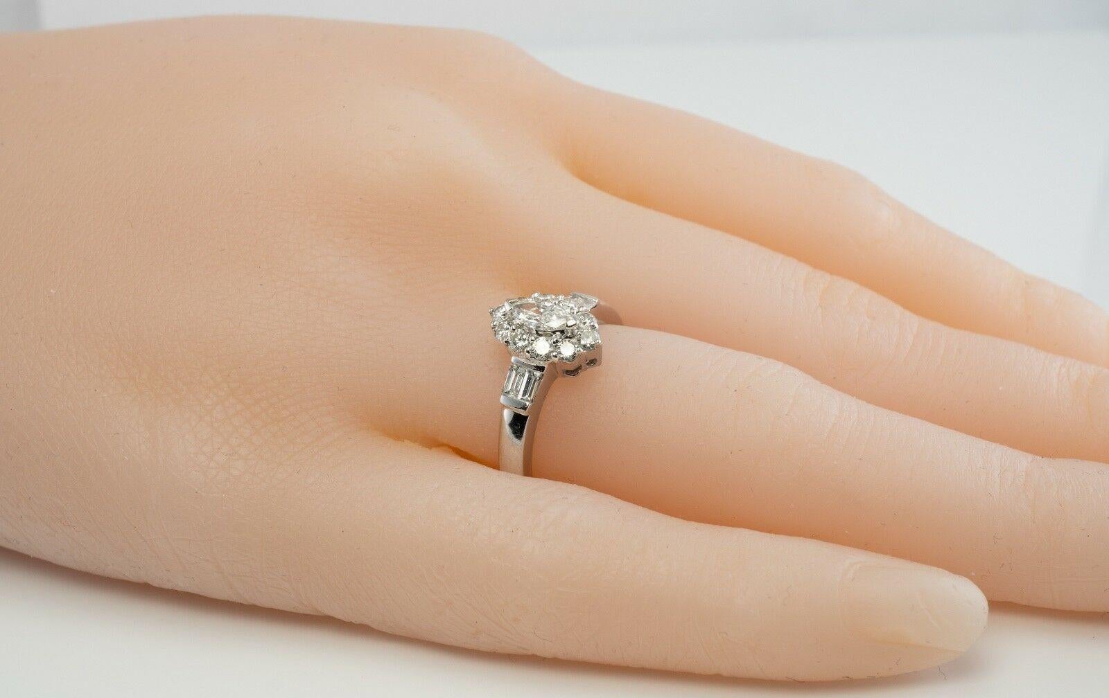 Anillo Diamante Natural Oro Blanco 18K .67 TDW Compromiso Boda en venta 5