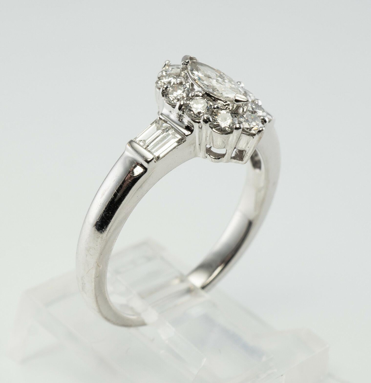 Anillo Diamante Natural Oro Blanco 18K .67 TDW Compromiso Boda en venta 6