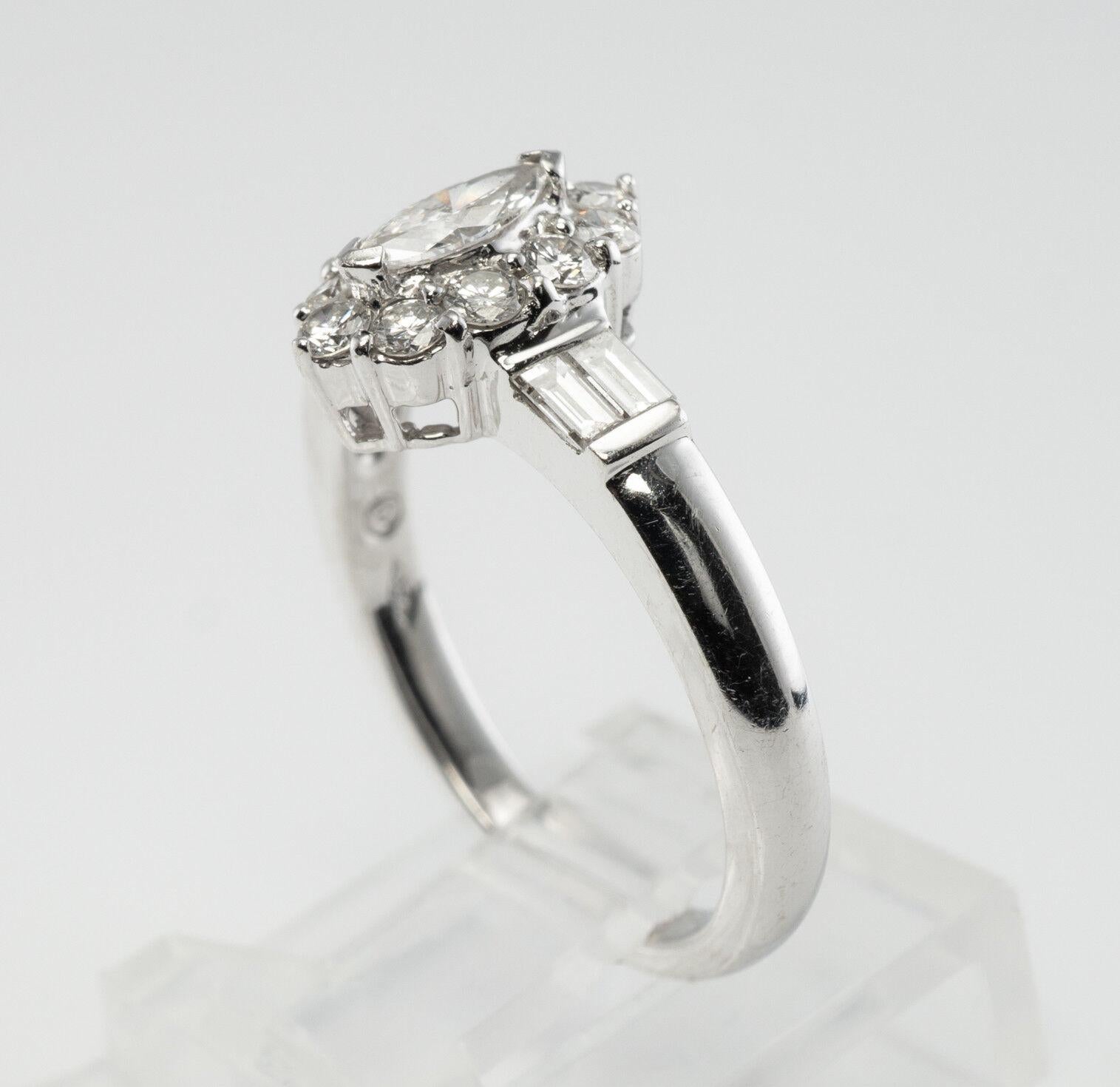 Anillo Diamante Natural Oro Blanco 18K .67 TDW Compromiso Boda en venta 7