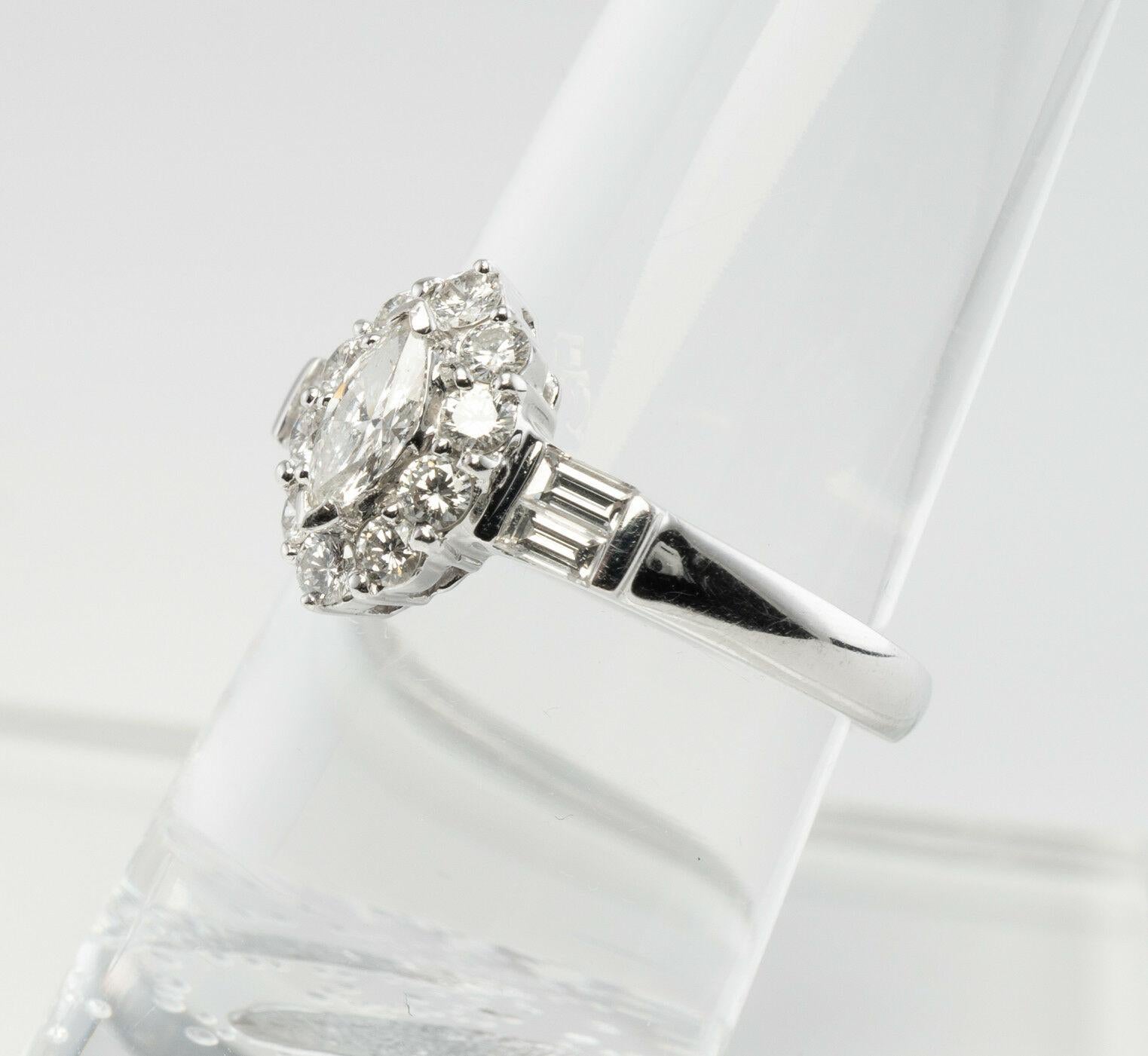 Anillo Diamante Natural Oro Blanco 18K .67 TDW Compromiso Boda en venta 8