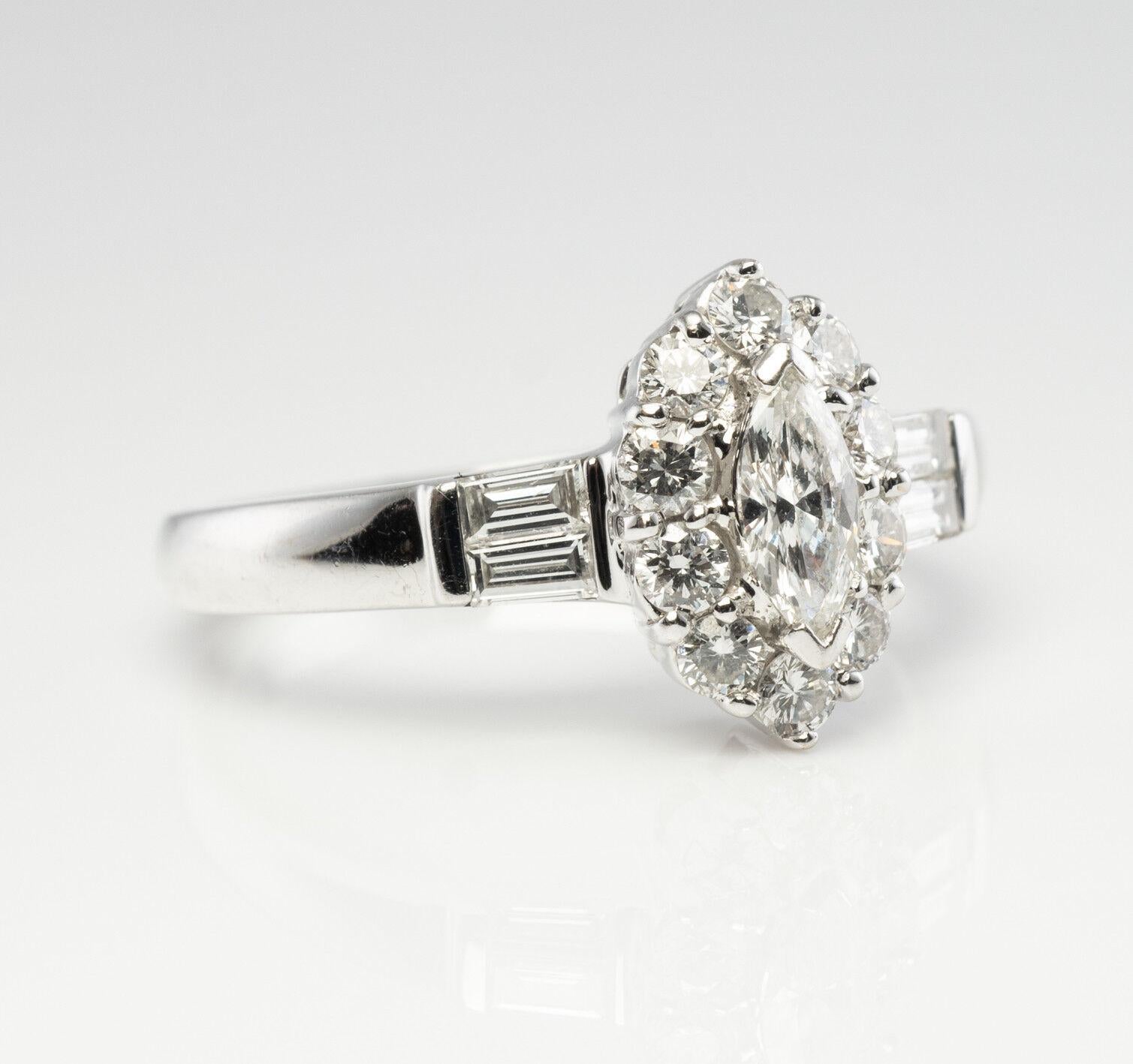 De las mujeres Anillo Diamante Natural Oro Blanco 18K .67 TDW Compromiso Boda en venta