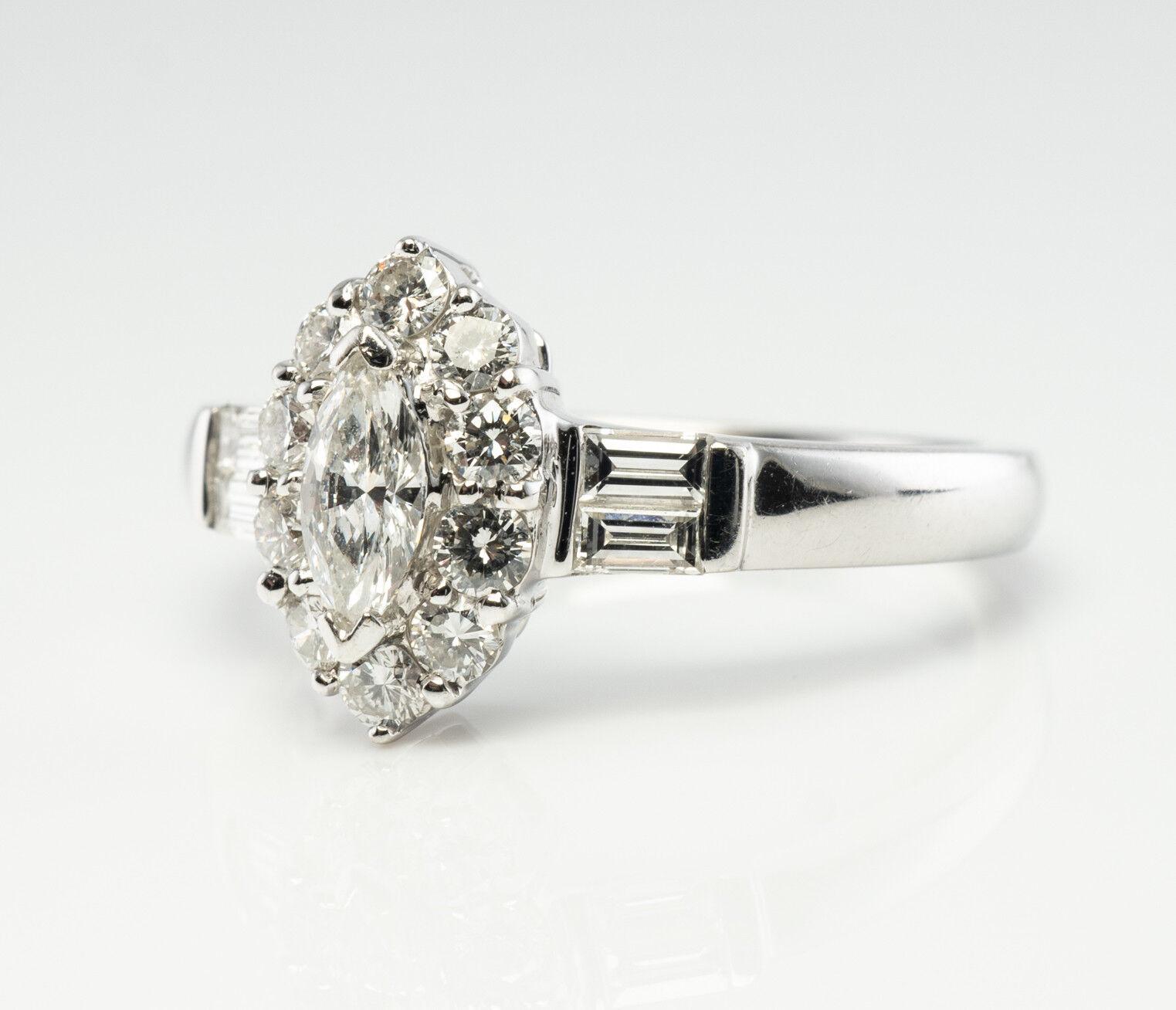 Anillo Diamante Natural Oro Blanco 18K .67 TDW Compromiso Boda en venta 1