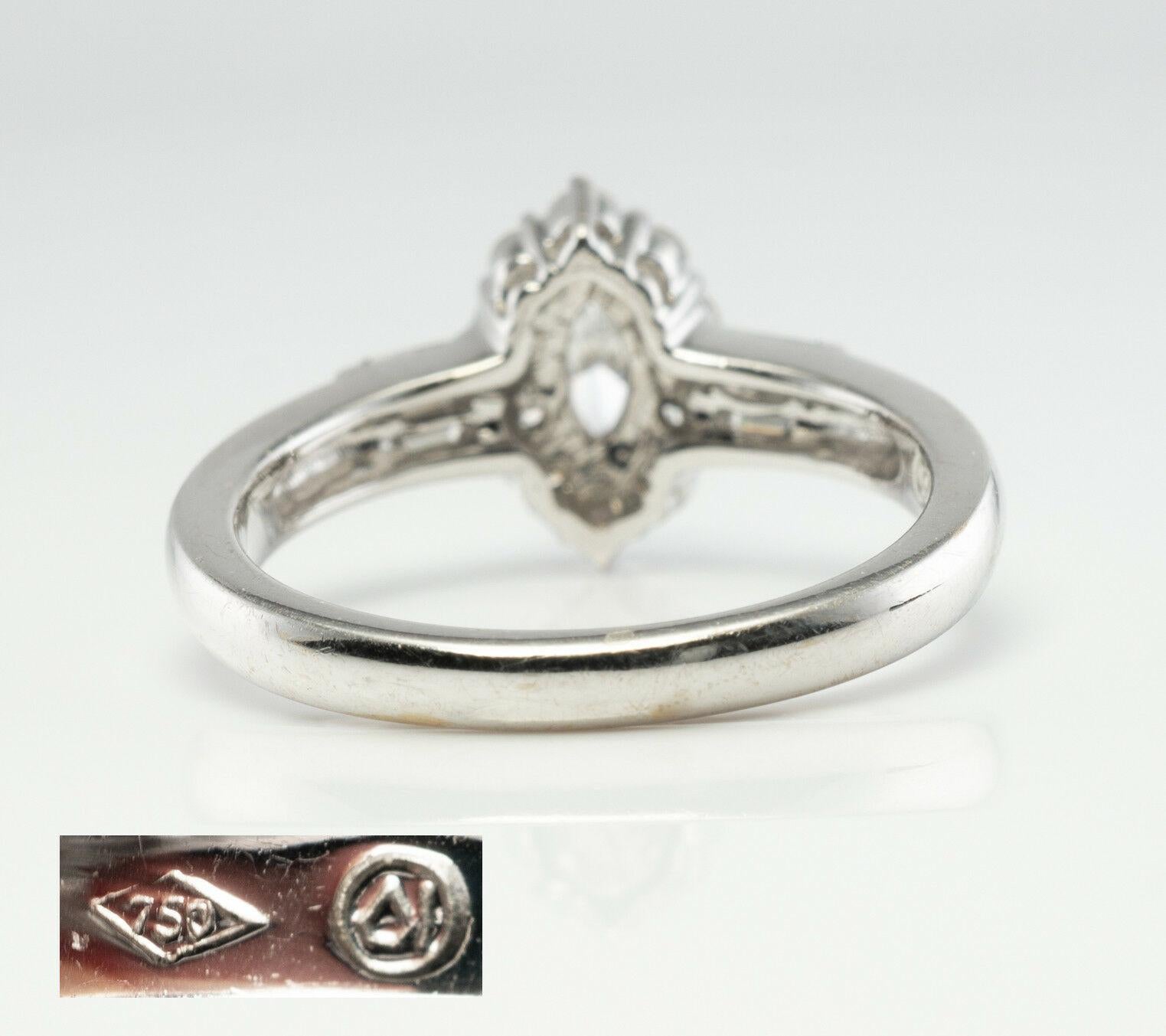 Anillo Diamante Natural Oro Blanco 18K .67 TDW Compromiso Boda en venta 2