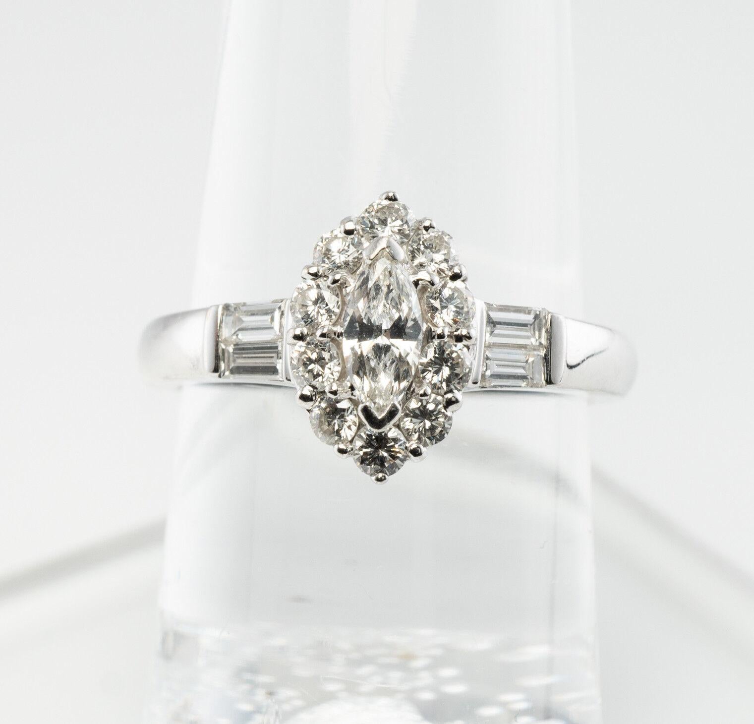 Anillo Diamante Natural Oro Blanco 18K .67 TDW Compromiso Boda en venta 4