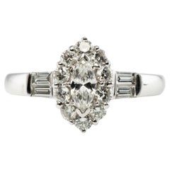 Natural Diamond Ring 18K White Gold Band .67 TDW Engagement Wedding
