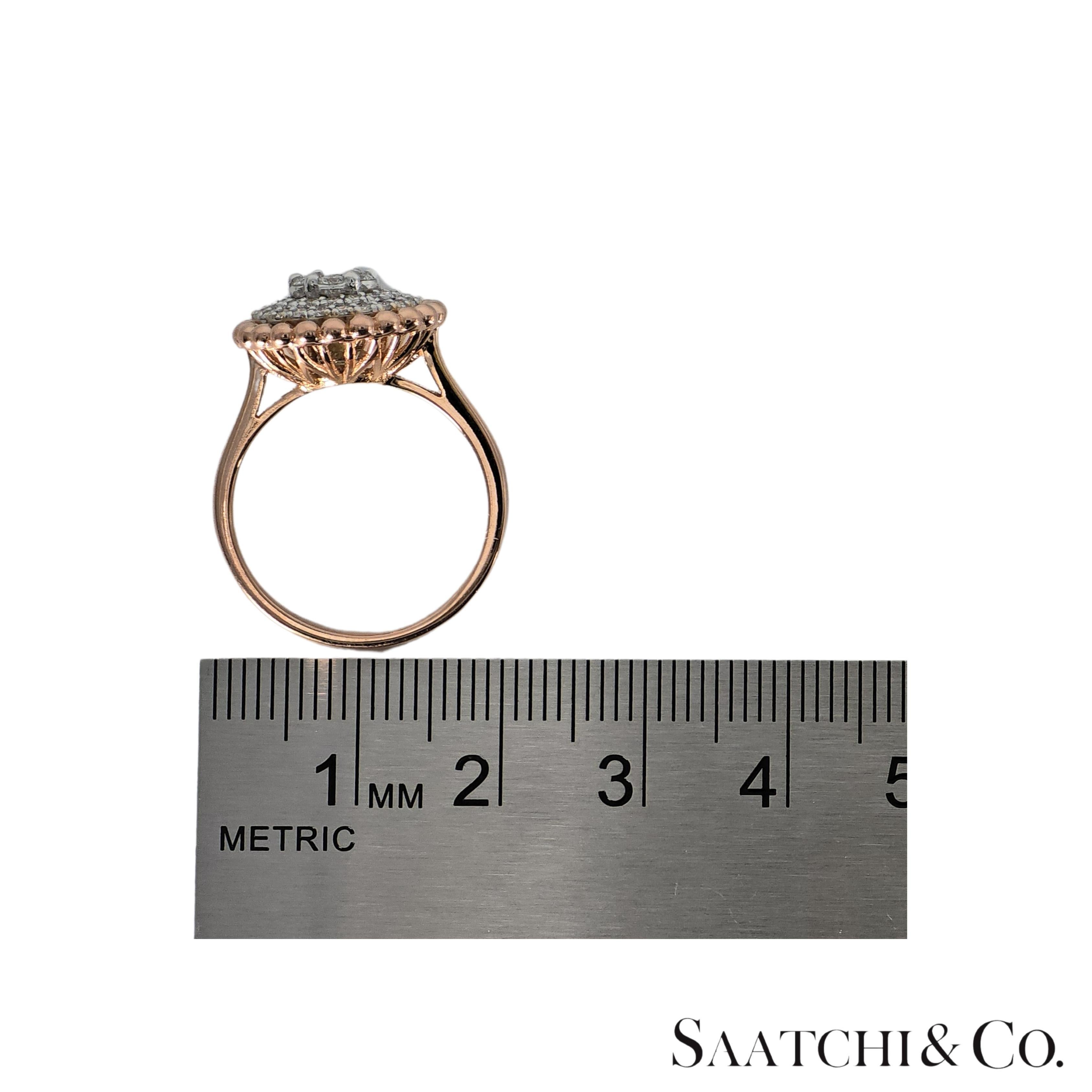 Anillo Diamante Natural Oro Rosa Blanco 18K 750 Dos Tonos en venta 4