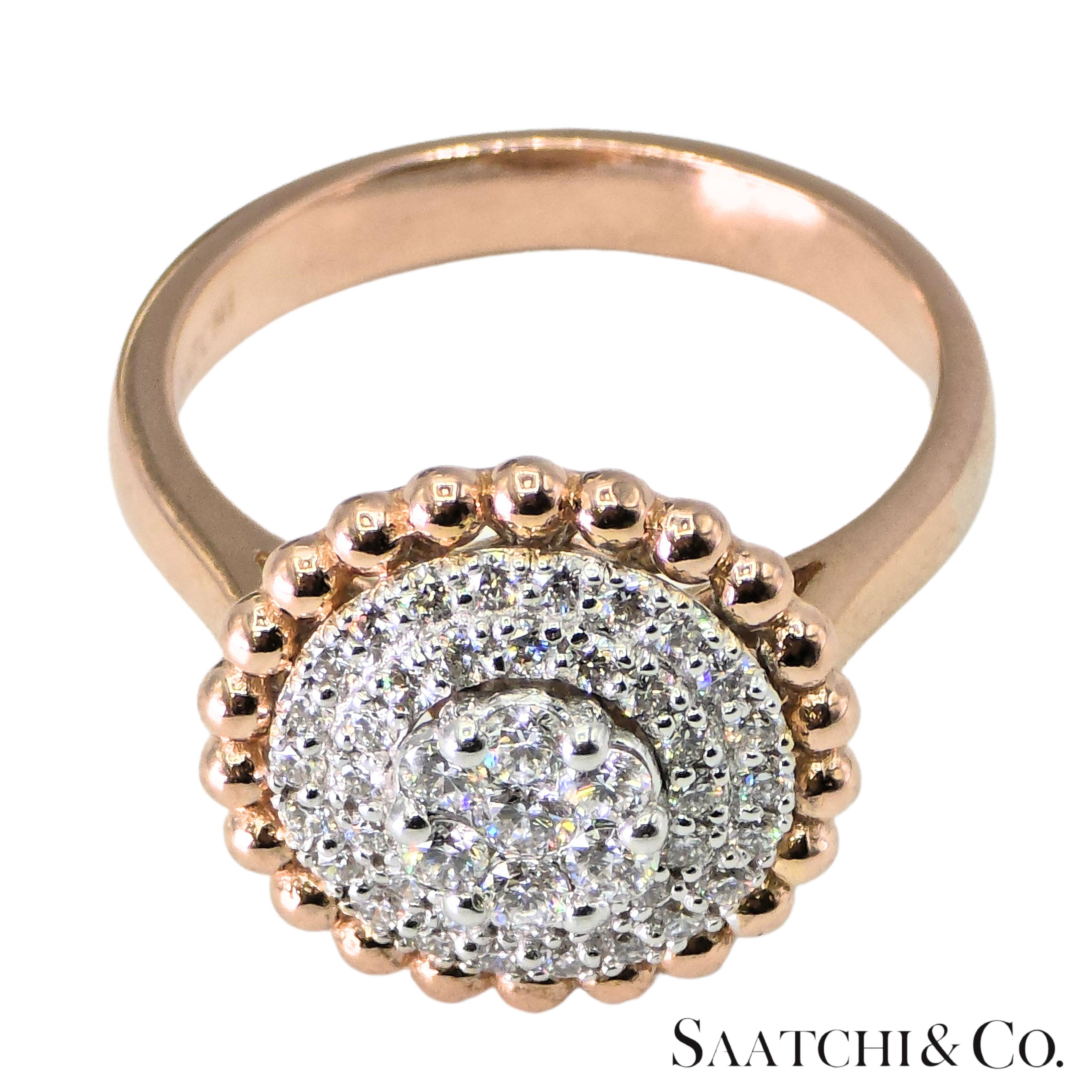 Anillo Diamante Natural Oro Rosa Blanco 18K 750 Dos Tonos en Nuevo estado para la venta en New York, NY