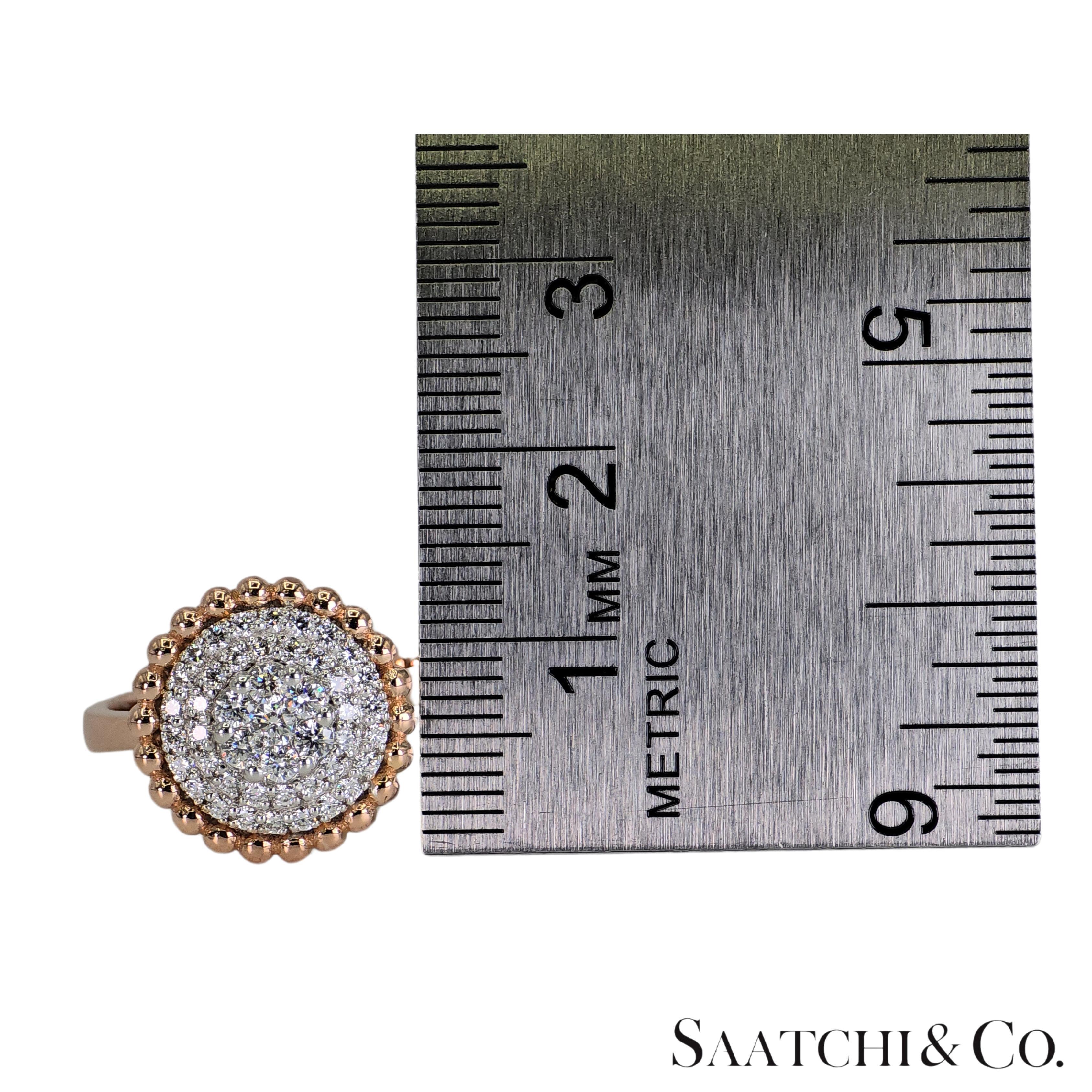 Anillo Diamante Natural Oro Rosa Blanco 18K 750 Dos Tonos en venta 3