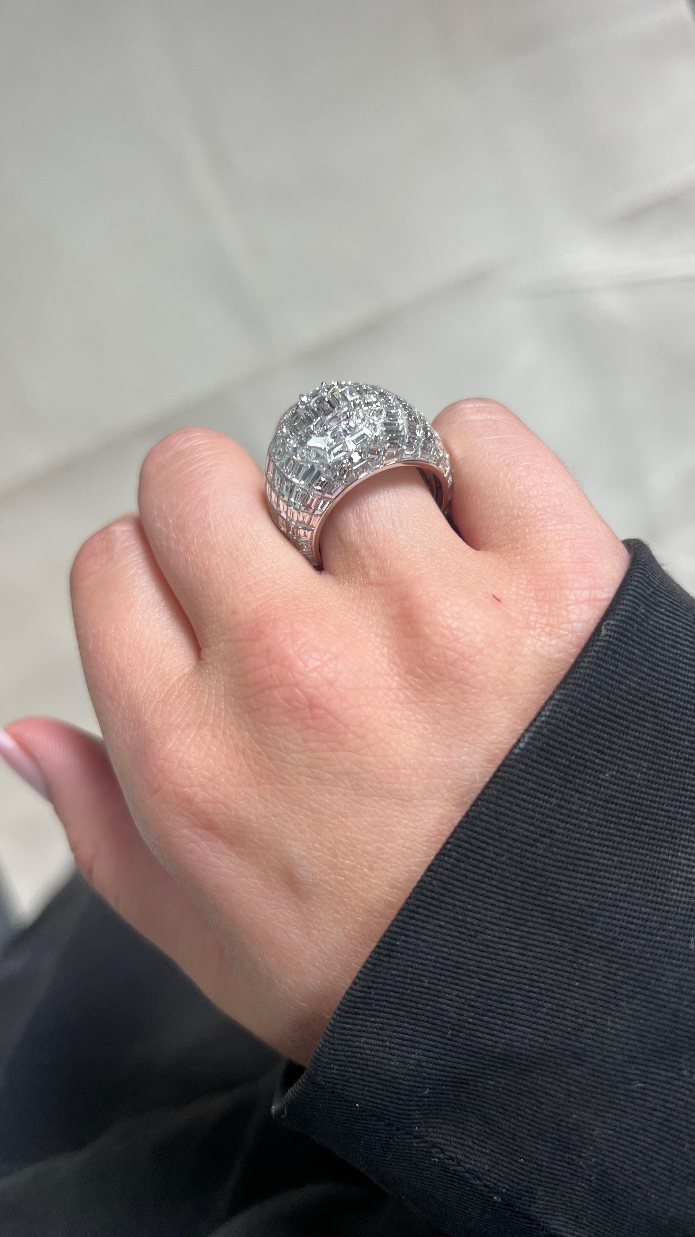Natural Diamond Ring 22.60 cts 18 Karat White Gold Ring, Luxury Diamond Ring  For Sale 1