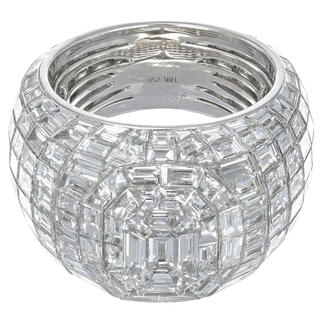Natural Diamond Ring 22.60 cts 18 Karat White Gold Ring, Luxury Diamond Ring 