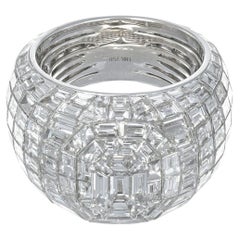 Bague de luxe en or blanc 18 carats avec diamant naturel 22,60 carats 