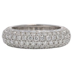 Natural Diamond Ring 2.83 cts 18 Karat White Gold Multi Row Band Ring