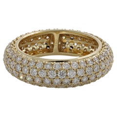 Natural Diamond Ring 2.83 cts 18 Karat Yellow Gold Multi Row Band Ring