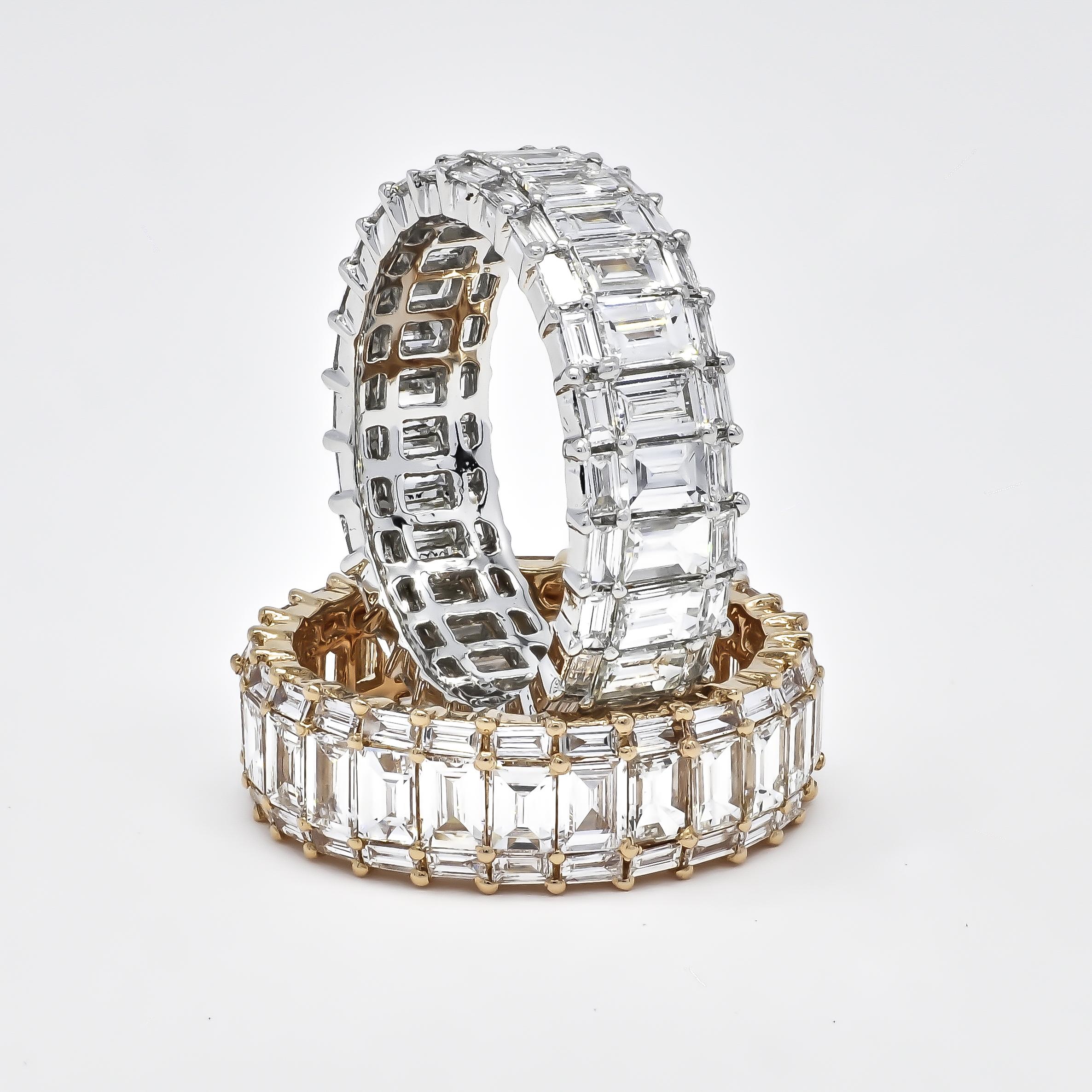 Natural Diamond Ring 3.60 cts 18 KT Yellow Gold Full Eternity Rind For Sale 1