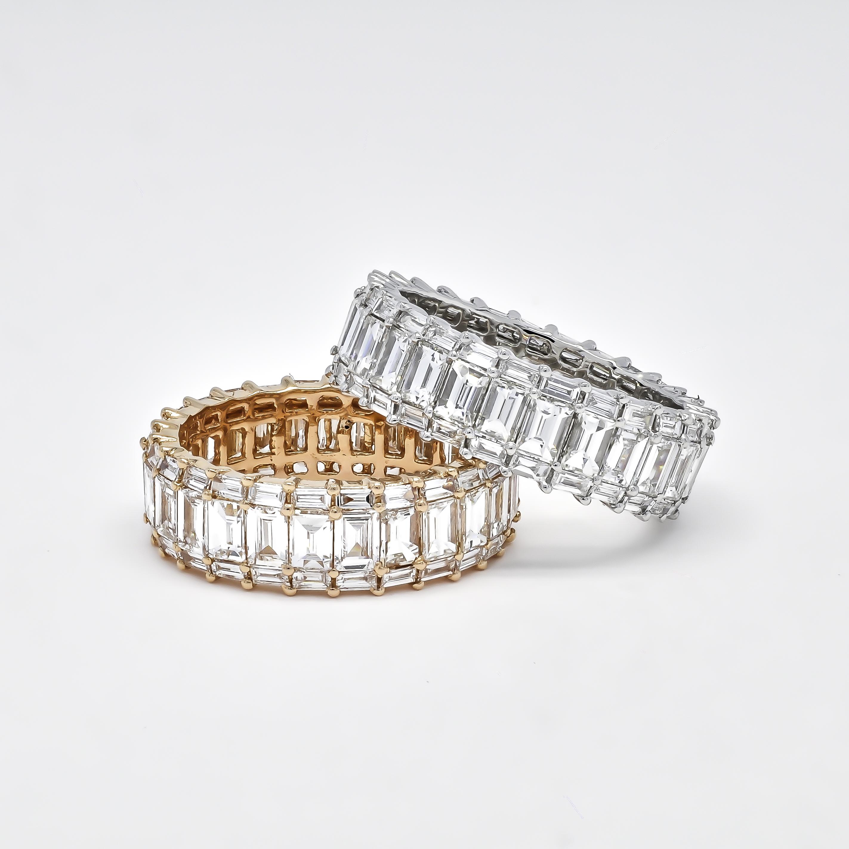 Natural Diamond Ring 3.60 cts 18 KT Yellow Gold Full Eternity Rind For Sale 2