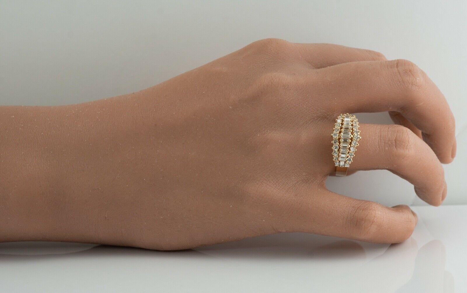 Natural Diamond Ring Band 14k Gold 1.01 TDW Anniversary Wedding In Good Condition For Sale In East Brunswick, NJ