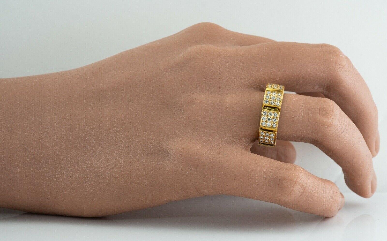 Taglio rotondo Anello di diamanti naturali a fascia per l'eternità in oro 18 carati con 1,44 TDW in vendita