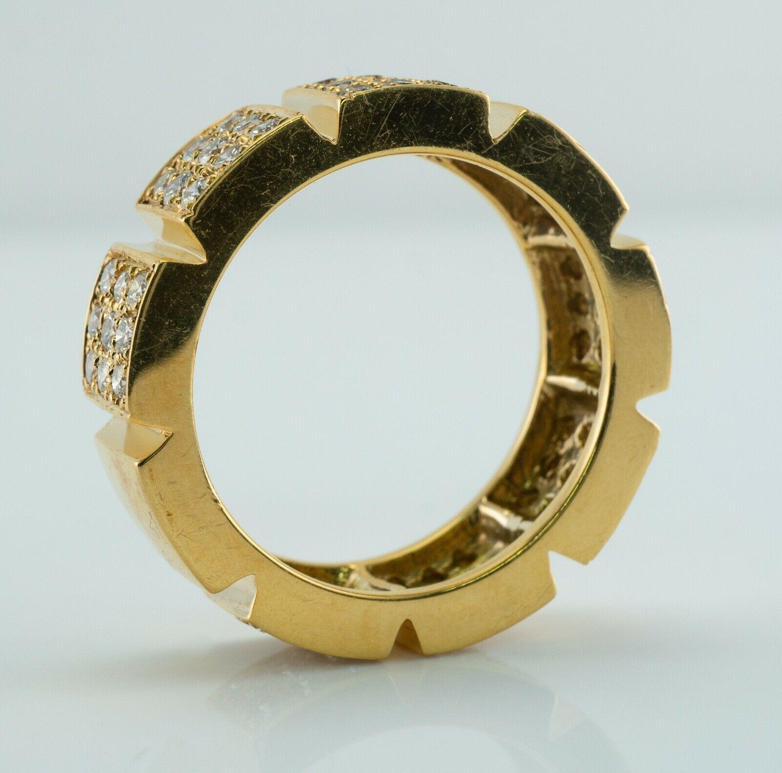 Anello di diamanti naturali a fascia per l'eternità in oro 18 carati con 1,44 TDW in vendita 2