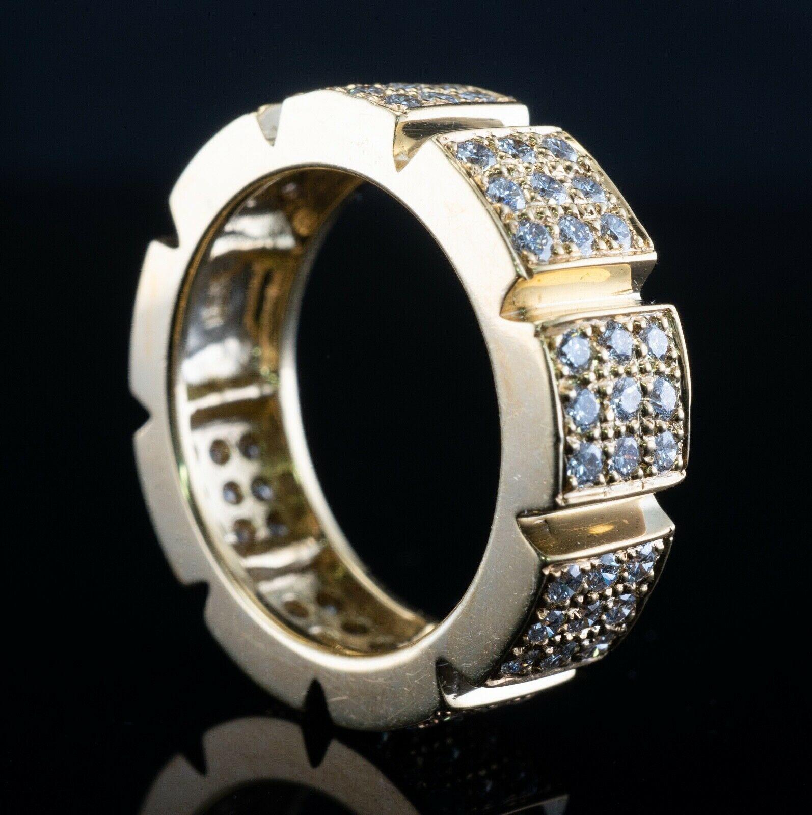 Anello di diamanti naturali a fascia per l'eternità in oro 18 carati con 1,44 TDW in vendita 4