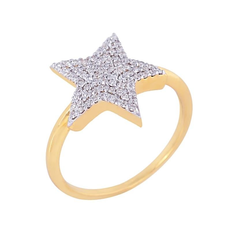 Natural diamond ring in 14k gold In New Condition For Sale In jaipur, IN