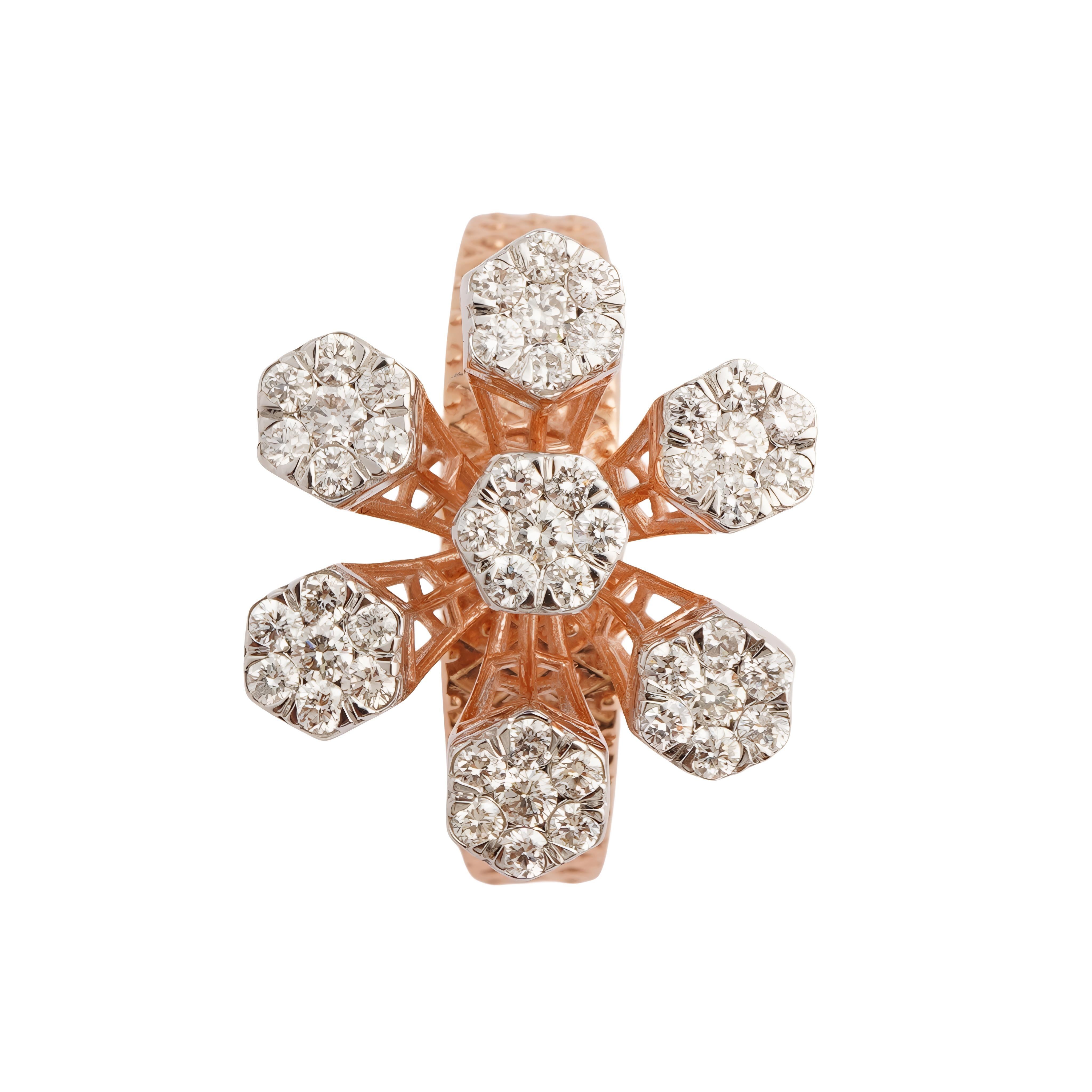 Natural diamond ring in 18k gold im Zustand „Neu“ im Angebot in jaipur, IN